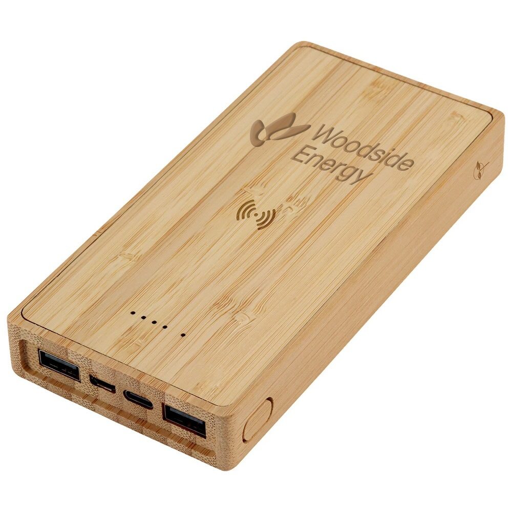 Bamboo 10,000mAh Solar/Wireless Powerbank