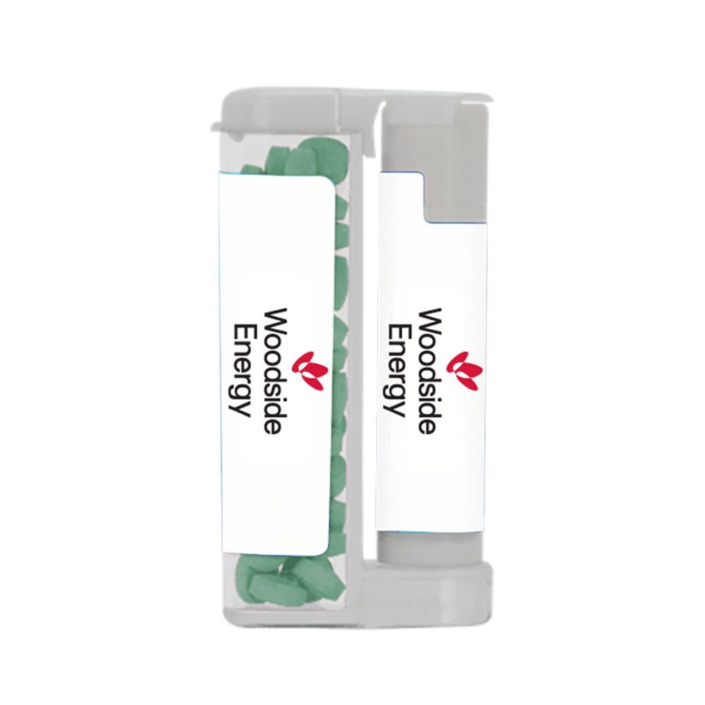 Sugar Free Mints in a Rectangular Flip-Top Duo w/ Natural Lip Moisturizer