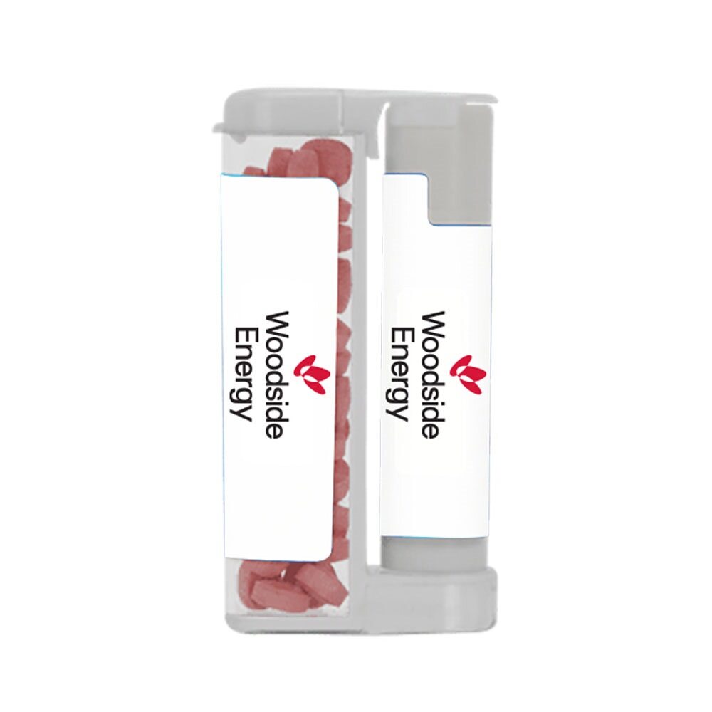Sugar Free Mints in a Rectangular Flip-Top Duo w/ Natural Lip Moisturizer