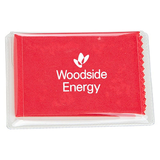 6" x 6" 220GSM Microfiber Cleaning Cloth in Clear PVC Case